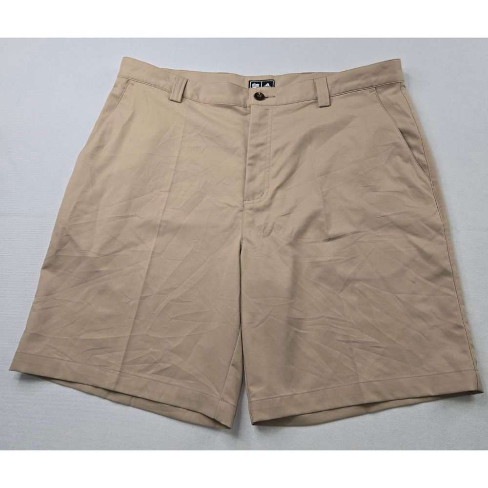 Men's Adidas Beige Flat Front Shorts Waist 38